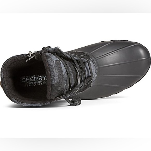 Sperry women’s saltwater Buffalo check duck boot Buffalo plaid wool shaft black - Picture 5 of 13